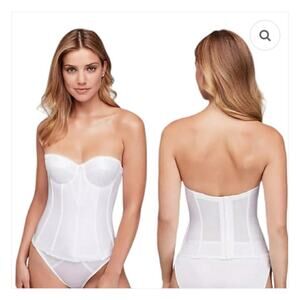Dominique Juliette Satin Underwire Bustier Corset White Bridal Bra Top